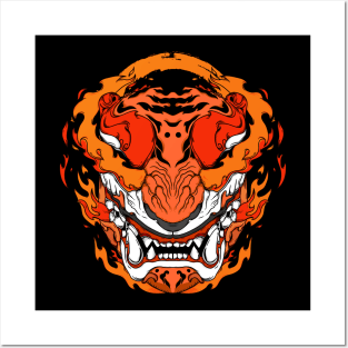 Flames tiger Posters and Art